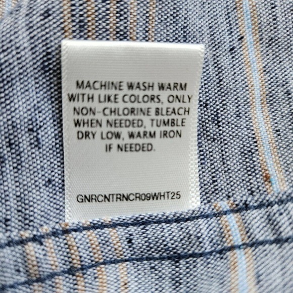 ROWN Men's Lg Long Sleeve Button Down Collar Cotton Blend Shirt Blue Heathered - Picture 8 of 10